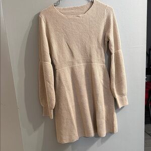 Elegant Cream Knit Dress